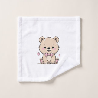 baby girl bear small towel  washandje