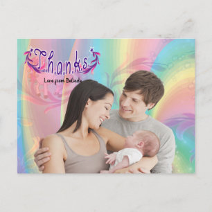 Baby Girl Bedankt Foto Briefkaart