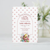 Baby Girl Bee Sleeping In a Rose Kaart (Staand voorkant)