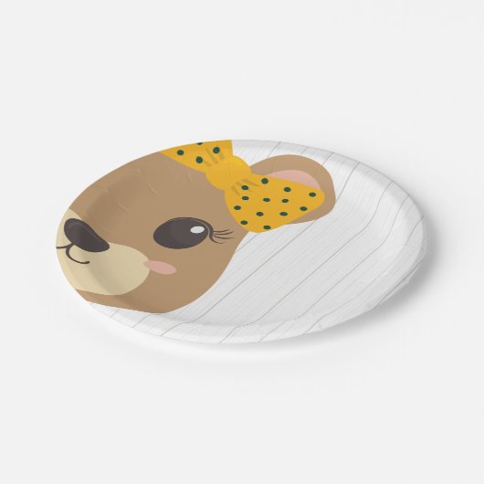 Baby Girl Beer Green & Gold Baby shower Papieren Bordje (Gekanteld)