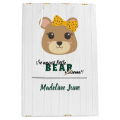 Baby Girl Beer Green & Gold Medium Cadeauzakje (Voorkant)