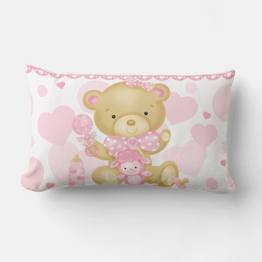 Baby Girl Beer Lumbar Pillow Kussen (Voorkant)