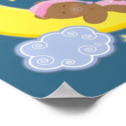 Baby Girl Beer Moon Celestial Stars Nursery Print (Hoek)