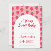 Baby Girl Berry Sweet Baby shower Invitation Kaart (Voorkant)