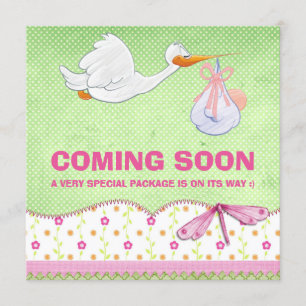 Baby Girl Bird Delivery Pregnancy Announge Aankondiging