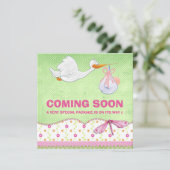 Baby Girl Bird Delivery Pregnancy Announge Aankondiging (Staand voorkant)