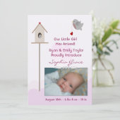 Baby Girl Birdsnest Foto Aankondigingen van de geb (Staand voorkant)