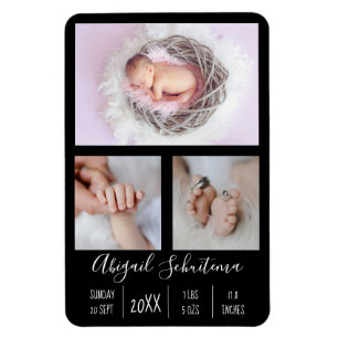 Baby Girl Birth Aankondiging Flexible Photo Magnet Magneet
