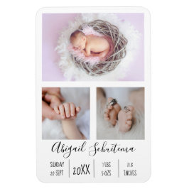 Baby Girl Birth Aankondiging Flexible Photo Magnet Magneet
