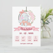 Baby Girl Birth Annoucement Aankondiging (Staand voorkant)