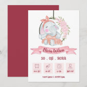 Baby Girl Birth Annoucement Aankondiging (Voorkant / Achterkant)