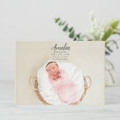 Baby Girl Birth Announcement Briefkaart (Staand voorkant)