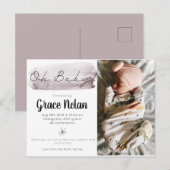 Baby Girl Birth Announcement Briefkaart (Voorkant / Achterkant)