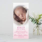 Baby Girl Birth Announcement gedicht | FOTO Aankondiging (Staand voorkant)