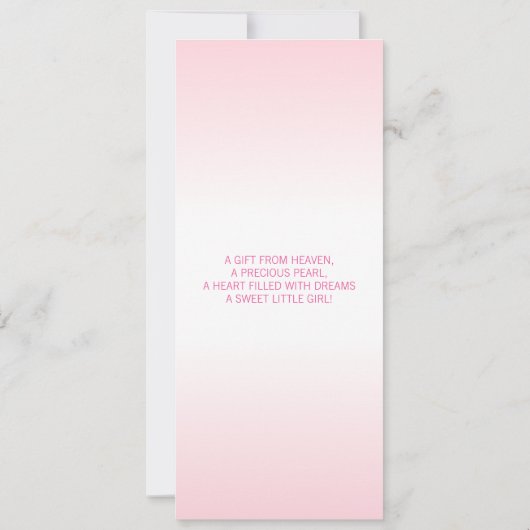 Baby Girl Birth Announcement gedicht | FOTO Aankondiging (Achterkant)