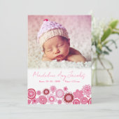 Baby Girl Birth Announcement Photo Digital Image Aankondiging (Staand voorkant)