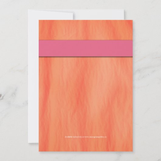 Baby Girl Birth Announcement Roze Sinaasappel Aankondiging (Achterkant)