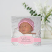 Baby Girl Birth kondiging Aankondiging (Staand voorkant)