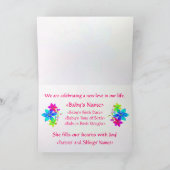 Baby Girl Birth kondiging Aankondiging (Binnen)