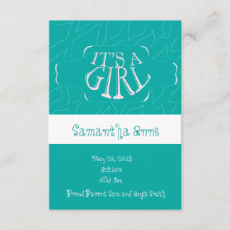 Baby Girl Birth kondiging Aankondiging