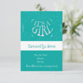 Baby Girl Birth kondiging Aankondiging (Staand voorkant)