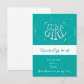 Baby Girl Birth kondiging Aankondiging (Voorkant / Achterkant)