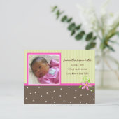 Baby Girl Birth kondiging Aankondigingskaart (Staand voorkant)