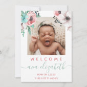 Baby Girl Birth kondiging Kaart (Voorkant)