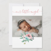 Baby Girl Birth kondiging Kaart (Achterkant)