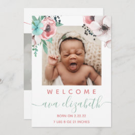 Baby Girl Birth kondiging Kaart