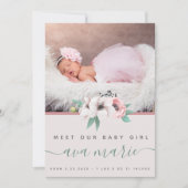 Baby Girl Birth kondiging Kaart (Voorkant)