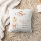 Baby Girl Birth kondiging Kussen (Deken)