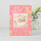 Baby Girl Birth kondiging | Magische Unicorn Aankondiging (Staand voorkant)