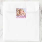 Baby Girl Birth kondiging Vierkante Sticker (Tas)