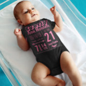 Baby Girl Birth Record Fox Tutu Pink Lettering Romper