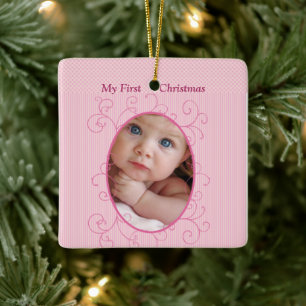 Baby Girl Birth Stats 1e Kerstmis Keramisch Ornament