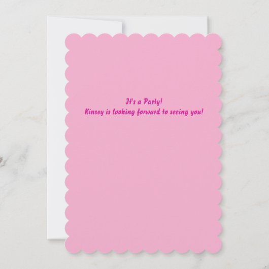 Baby Girl Birthday Invitation Kaart (Achterkant)