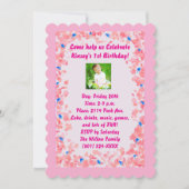Baby Girl Birthday Invitation Kaart (Voorkant)