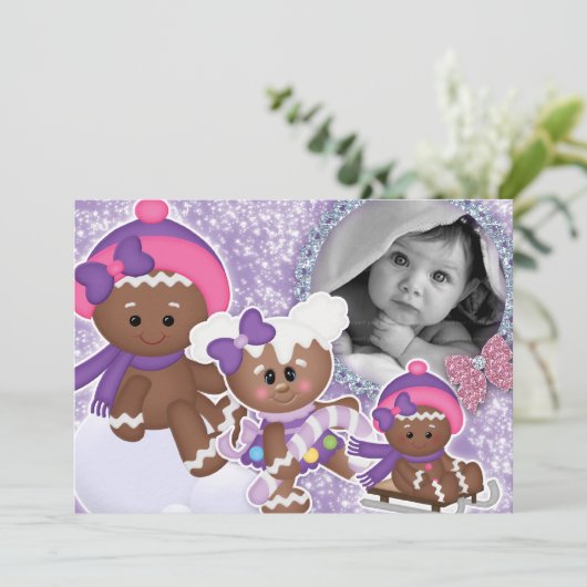 Baby Girl Birthday Party kerst ontbijtkoek Kaart (Staand voorkant)