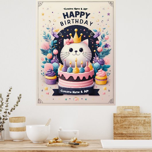 Baby Girl Birthday Poster (Keuken)