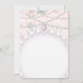 Baby Girl Birthday Shower Pearls Leopard Kaart (Achterkant)