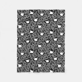 Baby Girl Black en White Swan Pattern Fleece Deken