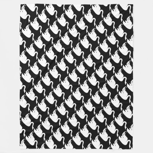 Baby Girl Black en White Swan Pattern Fleece Deken (Voorkant)