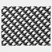 Baby Girl Black en White Swan Pattern Fleece Deken (Voorkant (Horizontaal))