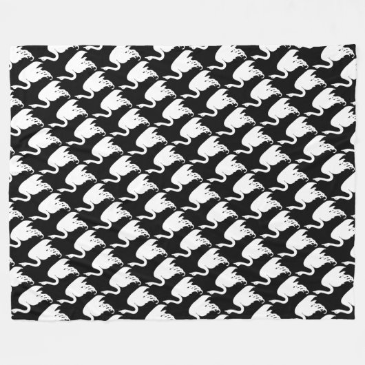 Baby Girl Black en White Swan Pattern Fleece Deken (Voorkant (Horizontaal))
