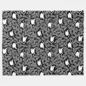 Baby Girl Black en White Swan Pattern Fleece Deken (Voorkant (Horizontaal))