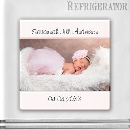 Baby Girl Bleek Roze Foto Magnet