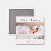 Baby Girl Bleek Roze Foto Magnet (Voorkant / Achterkant)