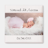 Baby Girl Bleek Roze Foto Magnet (Voorkant)