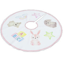 Baby Girl Bloeit Beer Konijnenkerstdieren